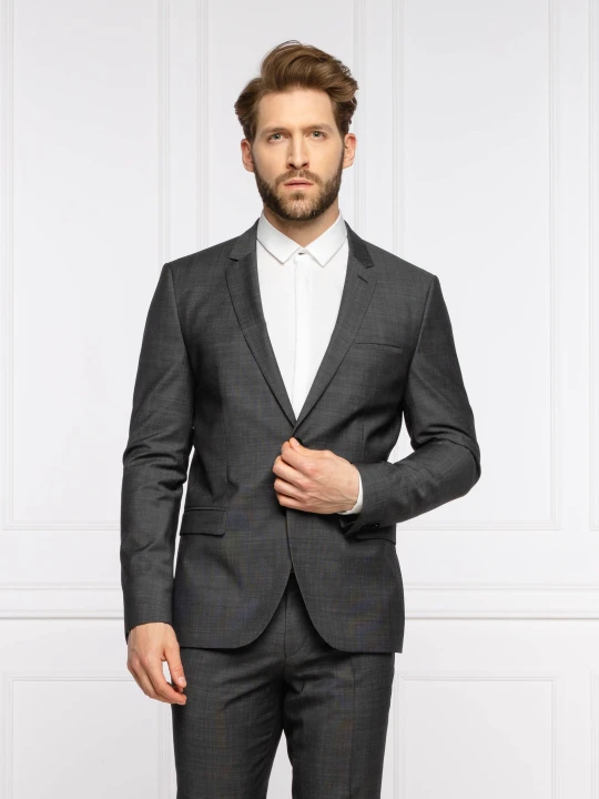 Zdjęcie produktu HUGO Wełniana marynarka Arti212 | Extra slim fit grafitowy