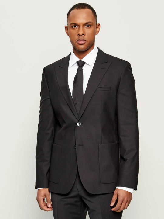 Zdjęcie produktu HUGO Wełniana marynarka Arti261F2X | Extra slim fit czarny