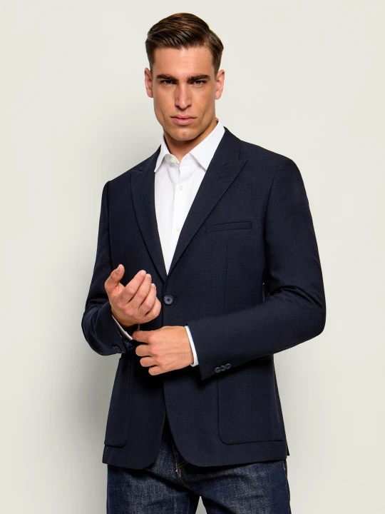 Zdjęcie produktu HUGO Wełniana marynarka Arti261F2X | Extra slim fit granatowy