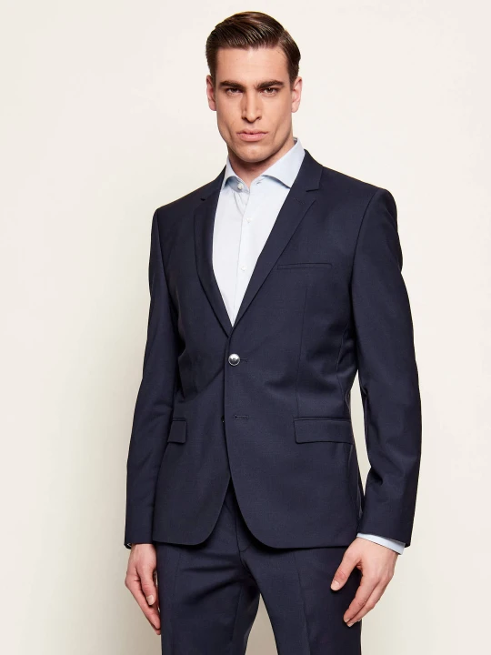 Zdjęcie produktu HUGO Wełniana marynarka ArtiM204X | Slim Fit granatowy