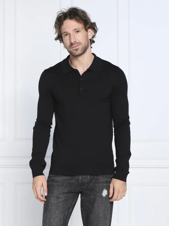 Zdjęcie produktu HUGO Wełniane polo San Pepe | Slim Fit czarny