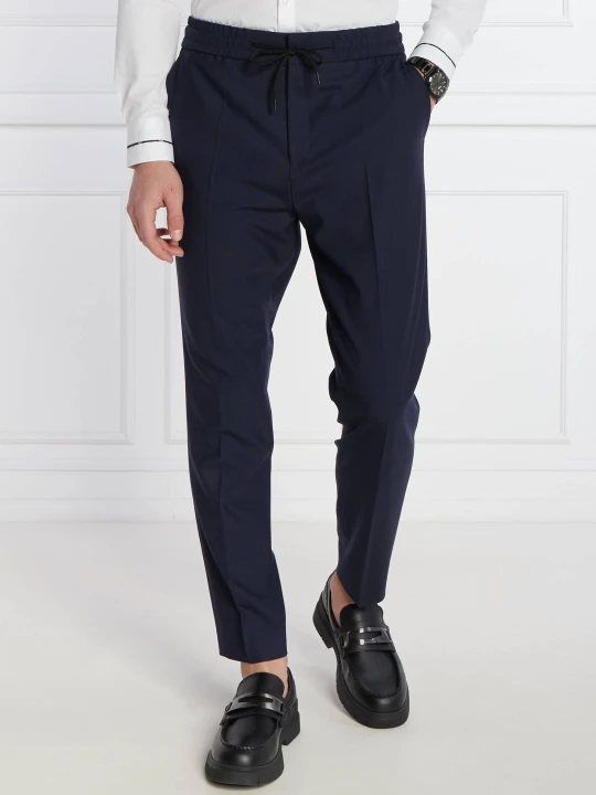 Zdjęcie produktu HUGO Wełniane spodnie chino Howard231X | Slim Fit granatowy