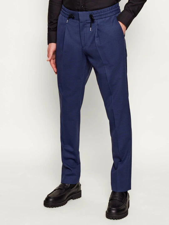 Zdjęcie produktu HUGO Wełniane spodnie Getlin251F3 | Slim Fit granatowy