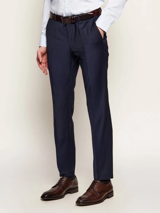 Zdjęcie produktu HUGO Wełniane spodnie HestenM204X | Extra slim fit granatowy