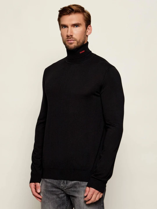 Zdjęcie produktu HUGO Wełniany golf San Thomas-M | Regular Fit czarny