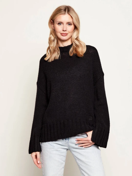 Zdjęcie produktu HUGO Wełniany półgolf Siolino | Relaxed fit czarny