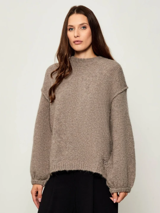 Zdjęcie produktu HUGO Wełniany sweter Sagarro | Oversize fit beżowy