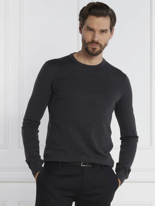 Zdjęcie produktu HUGO Wełniany sweter San Cedric-M1 | Regular Fit grafitowy
