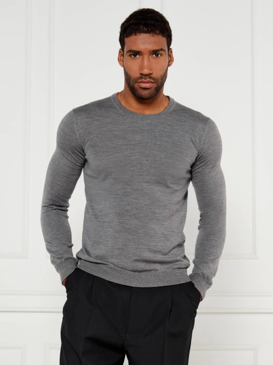 Zdjęcie produktu HUGO Wełniany sweter San Cedric-M1 | Regular Fit szary