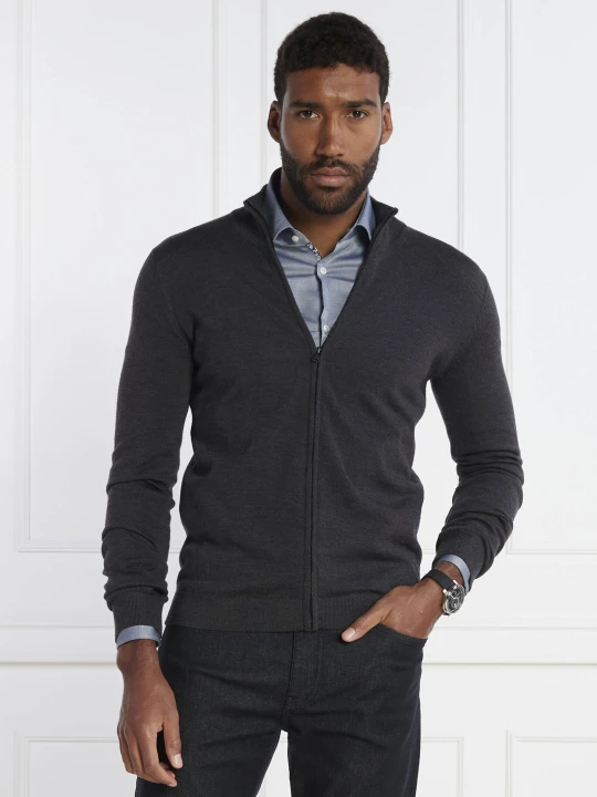 Zdjęcie produktu HUGO Wełniany sweter San Jorge-M | Slim Fit grafitowy