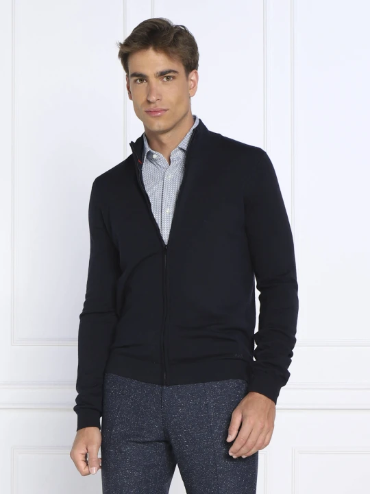 Zdjęcie produktu HUGO Wełniany sweter San Jorge-M | Slim Fit granatowy