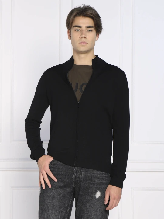 Zdjęcie produktu HUGO Wełniany sweter San Jorge- | Slim Fit czarny