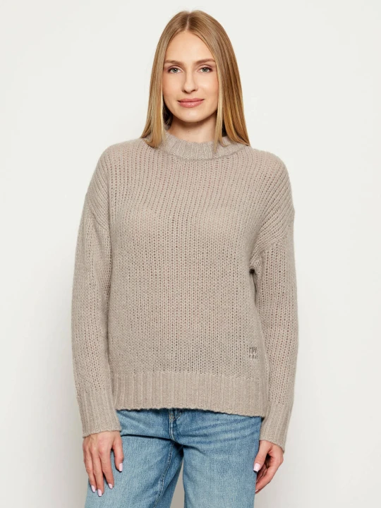 Zdjęcie produktu HUGO Wełniany sweter Sloossy | Oversize fit beżowy