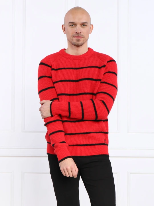 Zdjęcie produktu HUGO Wełniany Sweter Stom | Regular Fit czerwony