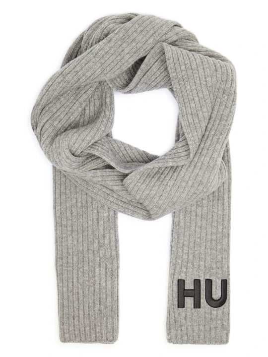 Zdjęcie produktu HUGO Wełniany szal Zunio_2 szary