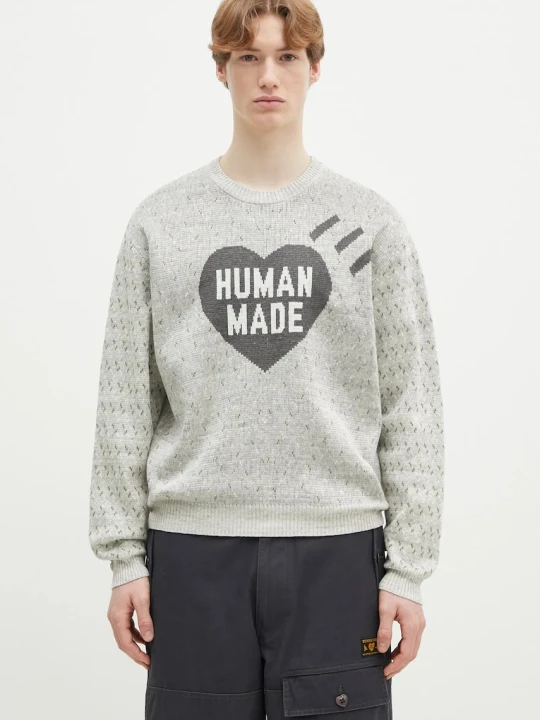Zdjęcie produktu Human Made sweter z domieszką lnu Heart Knit Sweater