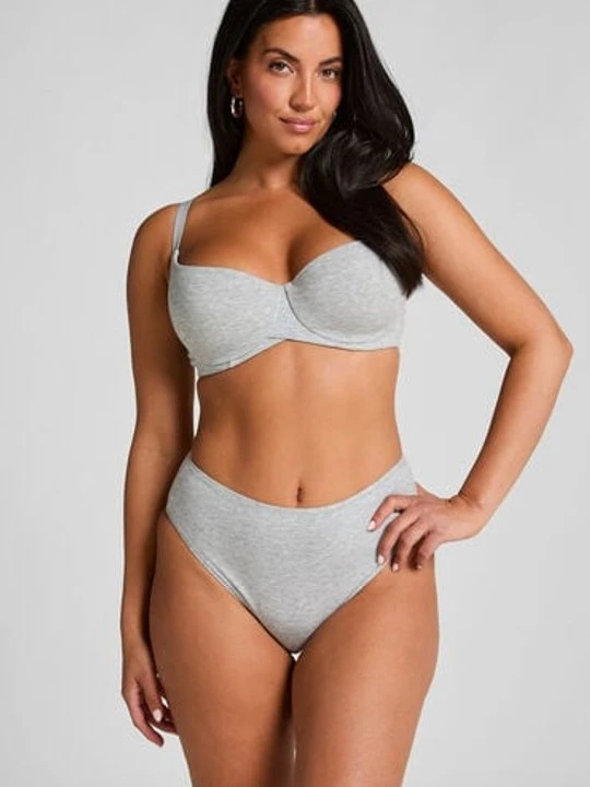Zdjęcie produktu Hunkemöller Bawełniane brazyliany z wysokim wycięciem Szary
