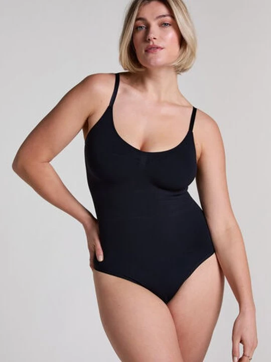 Zdjęcie produktu Hunkemöller Bezszwowe wzmacniające body z wysokimi wycięciami Czarny