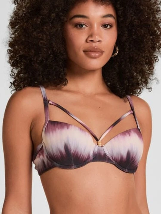 Zdjęcie produktu Hunkemöller Biustonosz Bikini z Fiszbinami i Wkładkami Mauritius Fioletowy