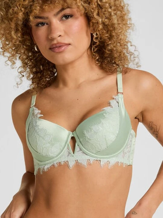 Zdjęcie produktu Hunkemöller Biustonosz Malou z Fiszbinami i Wyściółką - Luksusowa Koronka Zielony