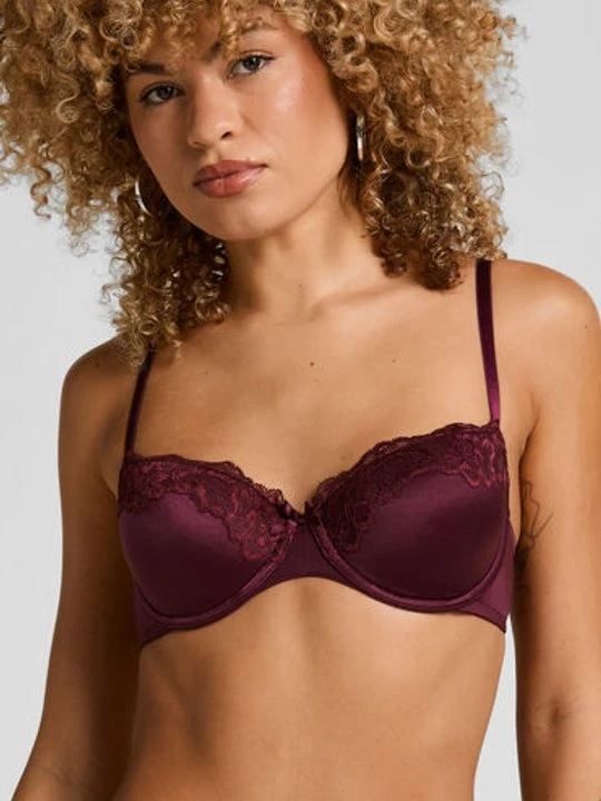 Zdjęcie produktu Hunkemöller Biustonosz usztywniany z fiszbinami Lace & Shine Fioletowy