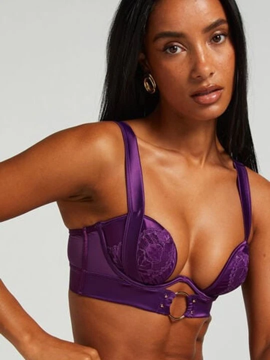 Zdjęcie produktu Hunkemöller Biustonosz usztywniany z fiszbinami Longline Elsa Fioletowy