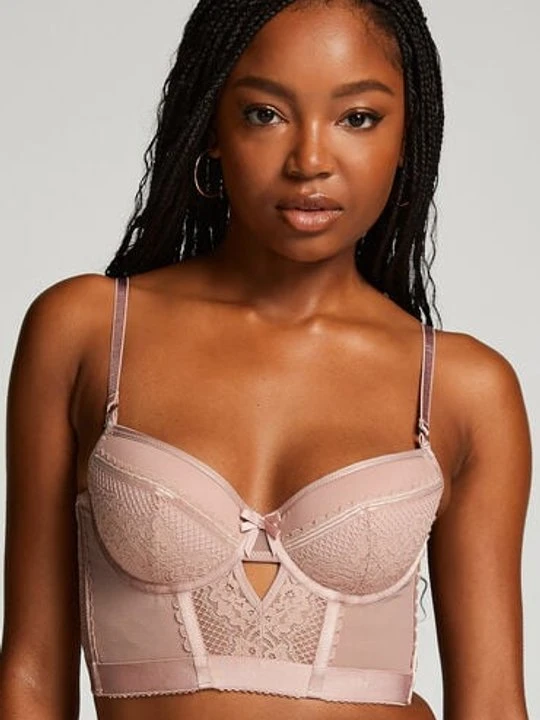 Zdjęcie produktu Hunkemöller Biustonosz usztywniany z fiszbinami longline Malika Różowy
