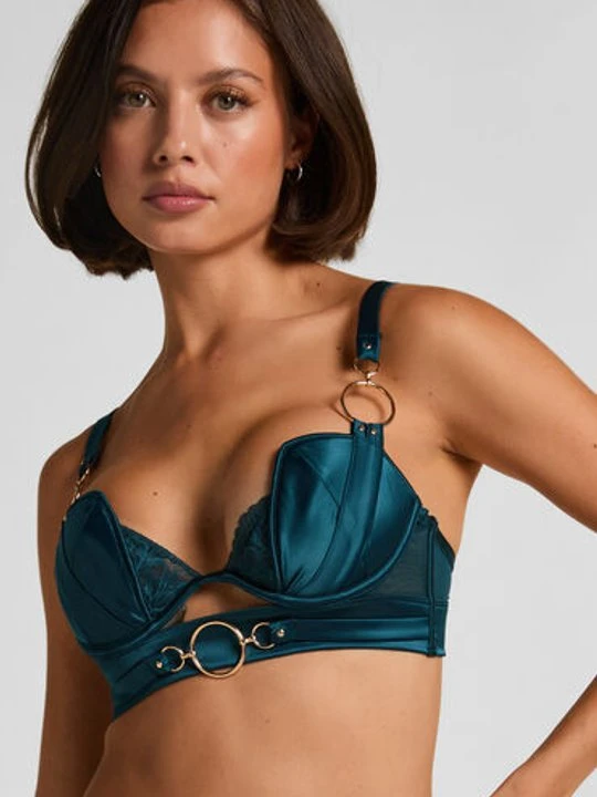 Zdjęcie produktu Hunkemöller Biustonosz usztywniany z fiszbinami Longline Marjolein Niebieski