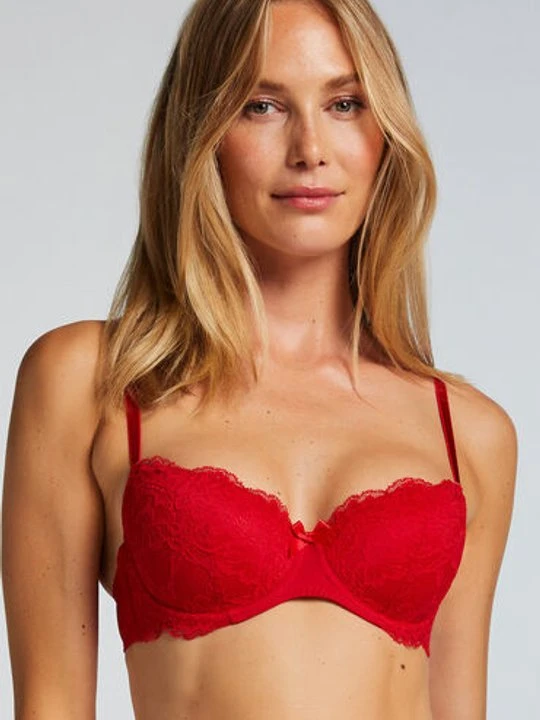 Zdjęcie produktu Hunkemöller Biustonosz usztywniany z fiszbinami Teddy Czerwony