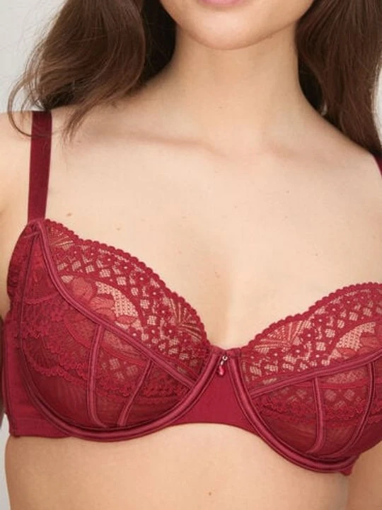 Zdjęcie produktu Hunkemöller Biustonosz z fiszbinami bez wyściółki Tosca Czerwony