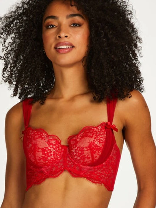 Zdjęcie produktu Hunkemöller Długi usztywniony biustonosz z fiszbinami Elissa Czerwony