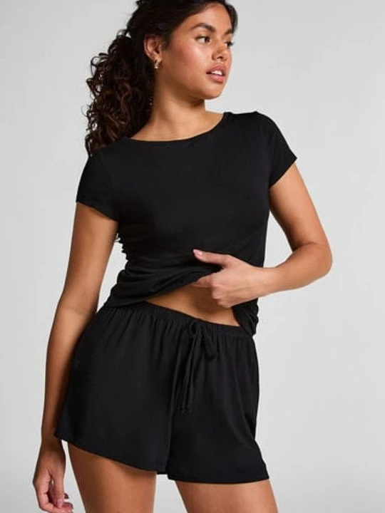 Zdjęcie produktu Hunkemöller Dżersejowy zestaw piżamowy Czarny