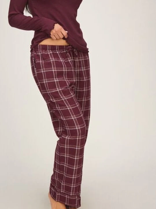 Zdjęcie produktu Hunkemöller Flanelowe spodnie od piżamy Fioletowy