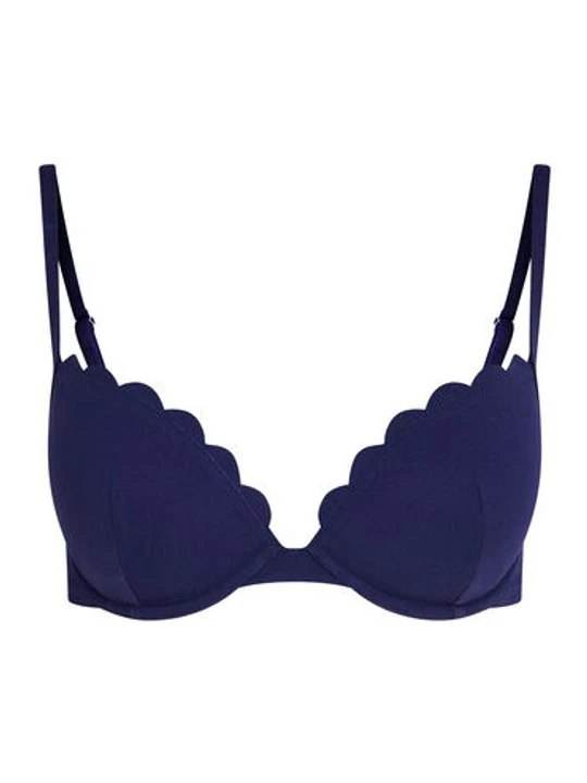 Zdjęcie produktu Hunkemöller Góra od bikini push-up z fiszbinami, z falowanym brzegiem, miseczki A – E Niebieski