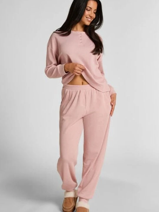 Zdjęcie produktu Hunkemöller Joggery z tkaniny wafel Różowy