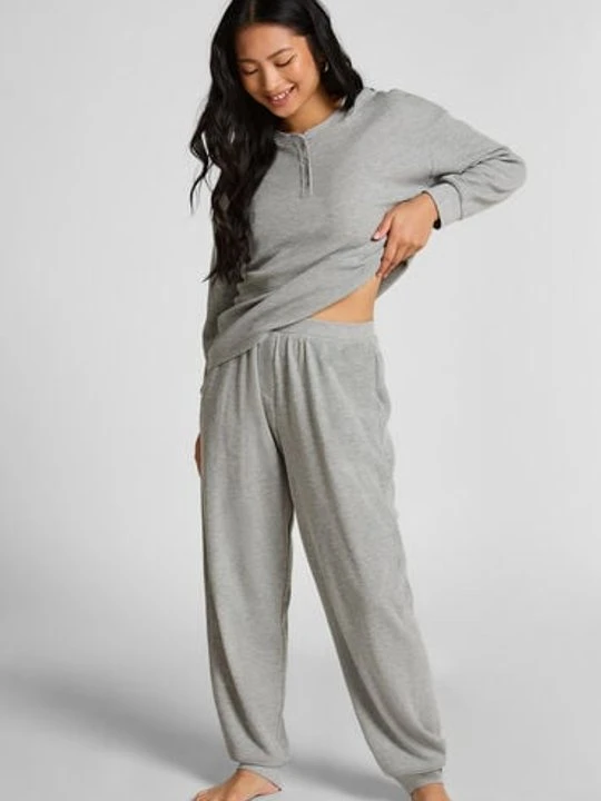 Zdjęcie produktu Hunkemöller Joggery z tkaniny wafel Szary