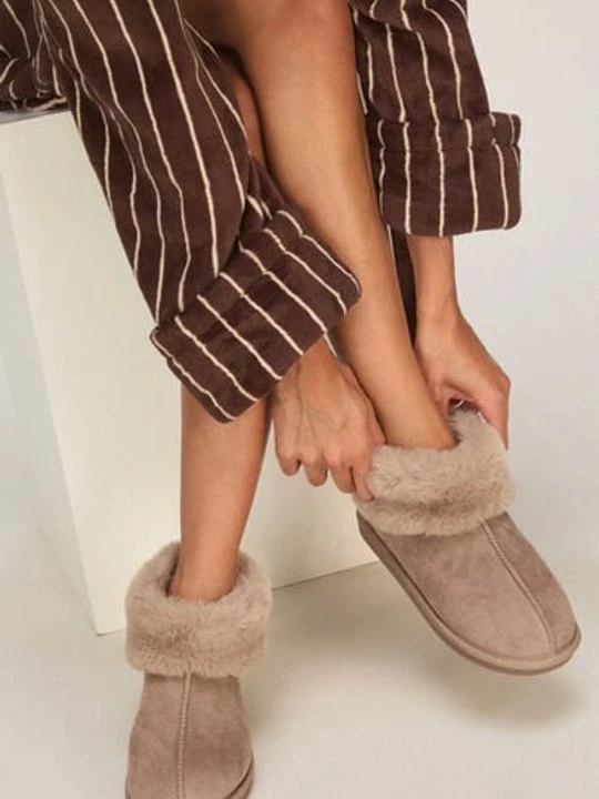 Zdjęcie produktu Hunkemöller Kapcie Boot Faux Suede Beżowy