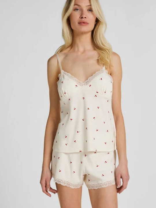 Zdjęcie produktu Hunkemöller Komplet Piżamy Jersey Koronka Biały