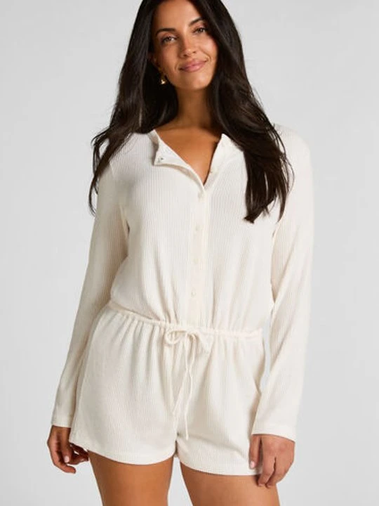 Zdjęcie produktu Hunkemöller Krótkie onesie z dżerseju w prążki Biały