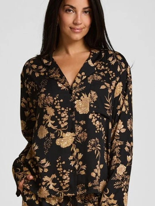 Zdjęcie produktu Hunkemöller Kurtka Piżamowa Woven Print Czarny