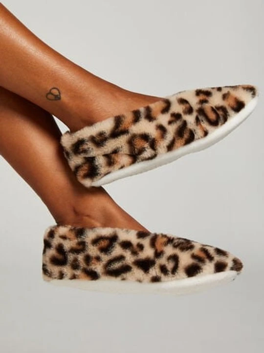 Zdjęcie produktu Hunkemöller Leopard Cosy Ballerina Slippers Beżowy