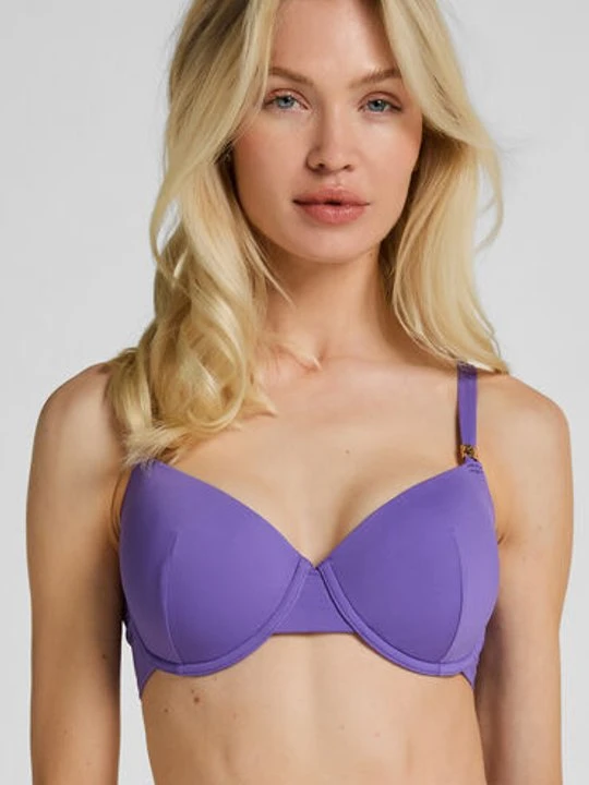 Zdjęcie produktu Hunkemöller Luksusowy Biustonosz Bikini z Fiszbinami i Wkładkami Fioletowy