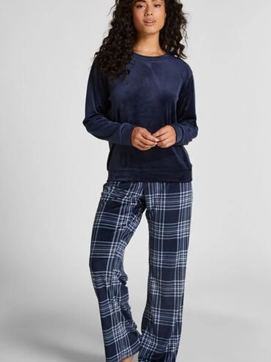 Zdjęcie produktu Hunkemöller Piżama we wzór Velours Niebieski