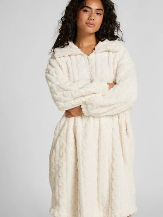 Zdjęcie produktu Hunkemöller Poncho z Polarowego Splotu Warkoczowego Biały