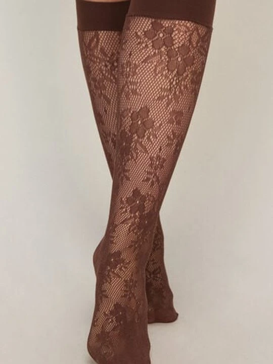 Zdjęcie produktu Hunkemöller Przezroczyste Skarpetki Koronka Siatka Brązowy