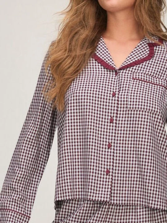 Zdjęcie produktu Hunkemöller Pyjama Set Poplin Ruffle Fioletowy