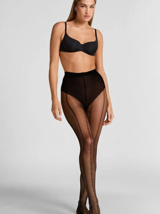 Zdjęcie produktu Hunkemöller Rajstopy 15 Den Linie Graficzne Czarny