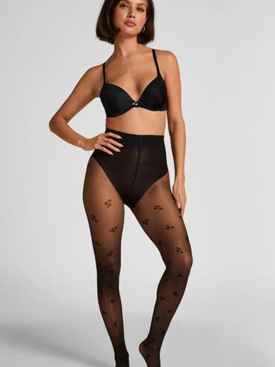Zdjęcie produktu Hunkemöller Rajstopy 15 Den z nadrukiem Czarny