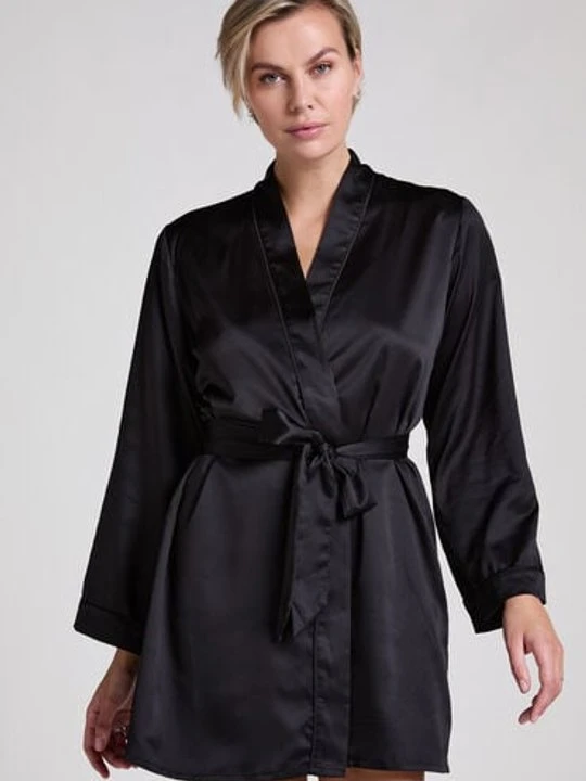 Zdjęcie produktu Hunkemöller Satynowe kimono Czarny