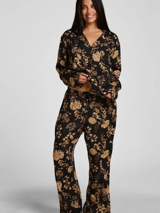 Zdjęcie produktu Hunkemöller Spodnie Piżamowe Woven Print Czarny